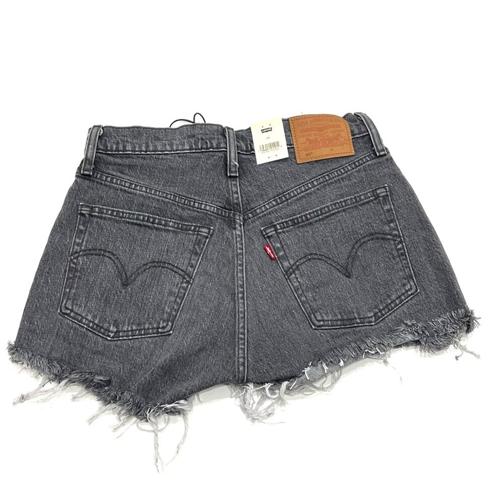 Levi’s 501 High-Rise Denim Shorts Cabo Rise Shorts BLACK sz 25 Button Fly - Picture 4 of 14